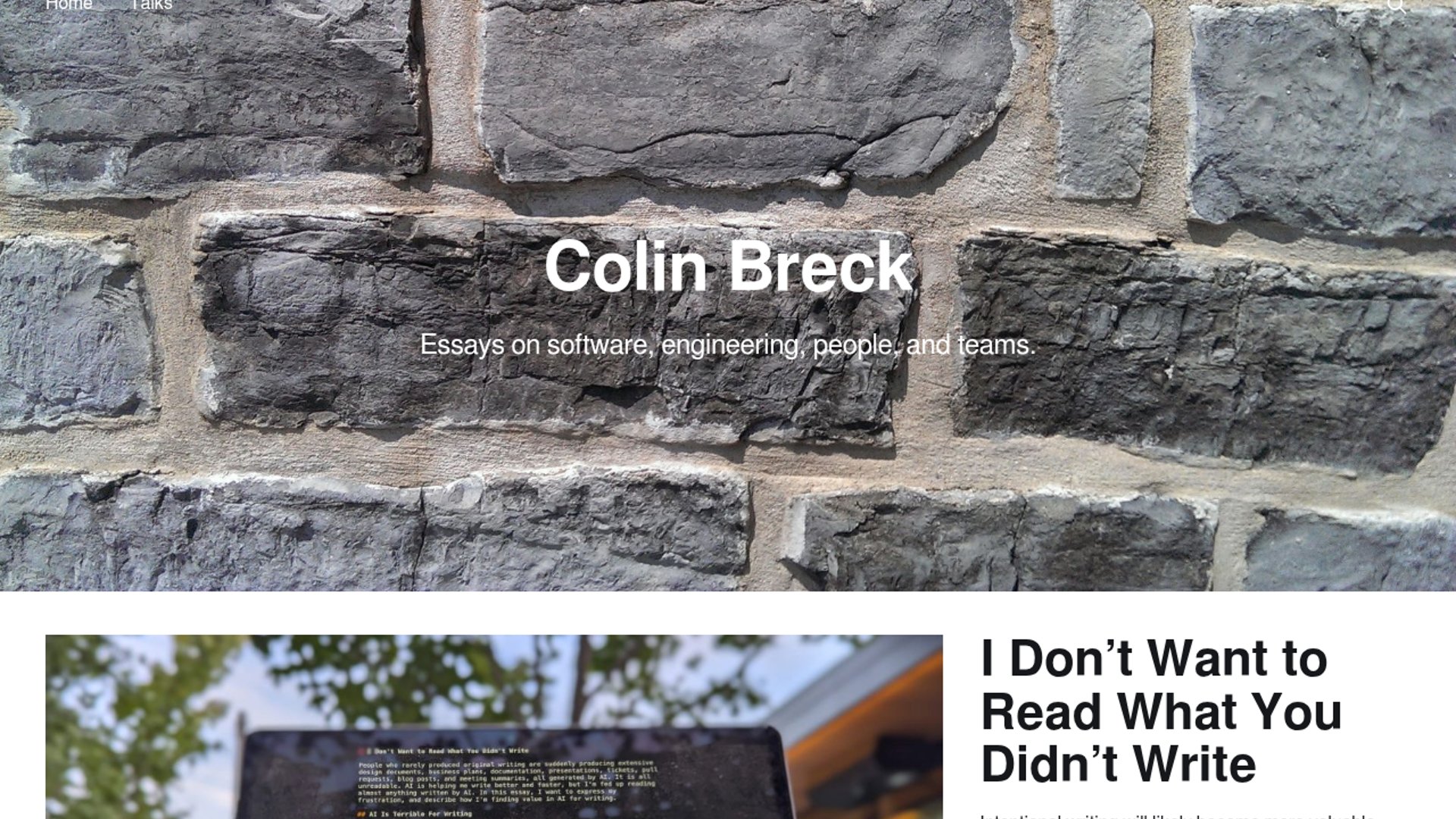 Colin Breck rejects AI-generated writing