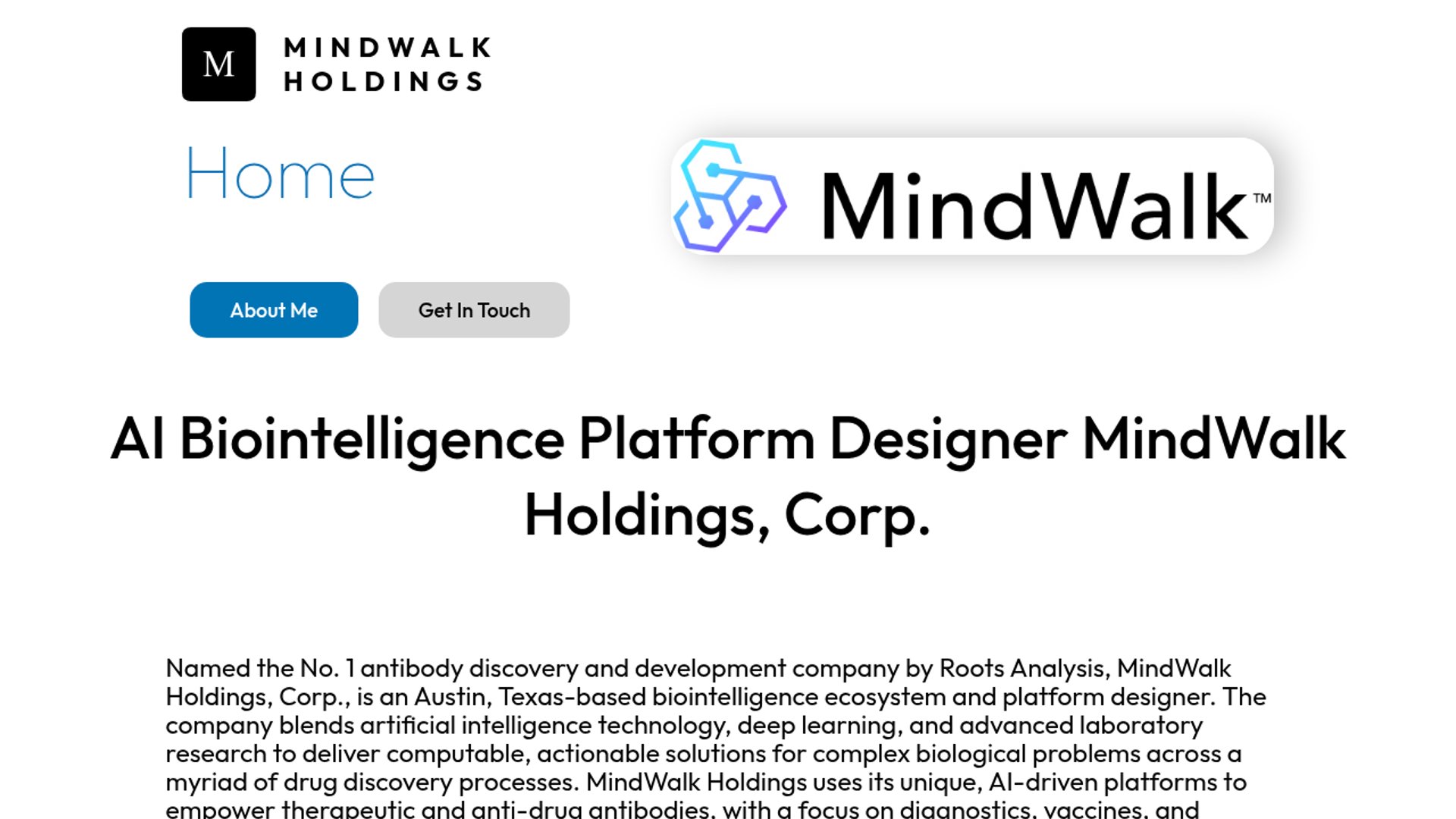 MindWalk files European patent for biological data structures