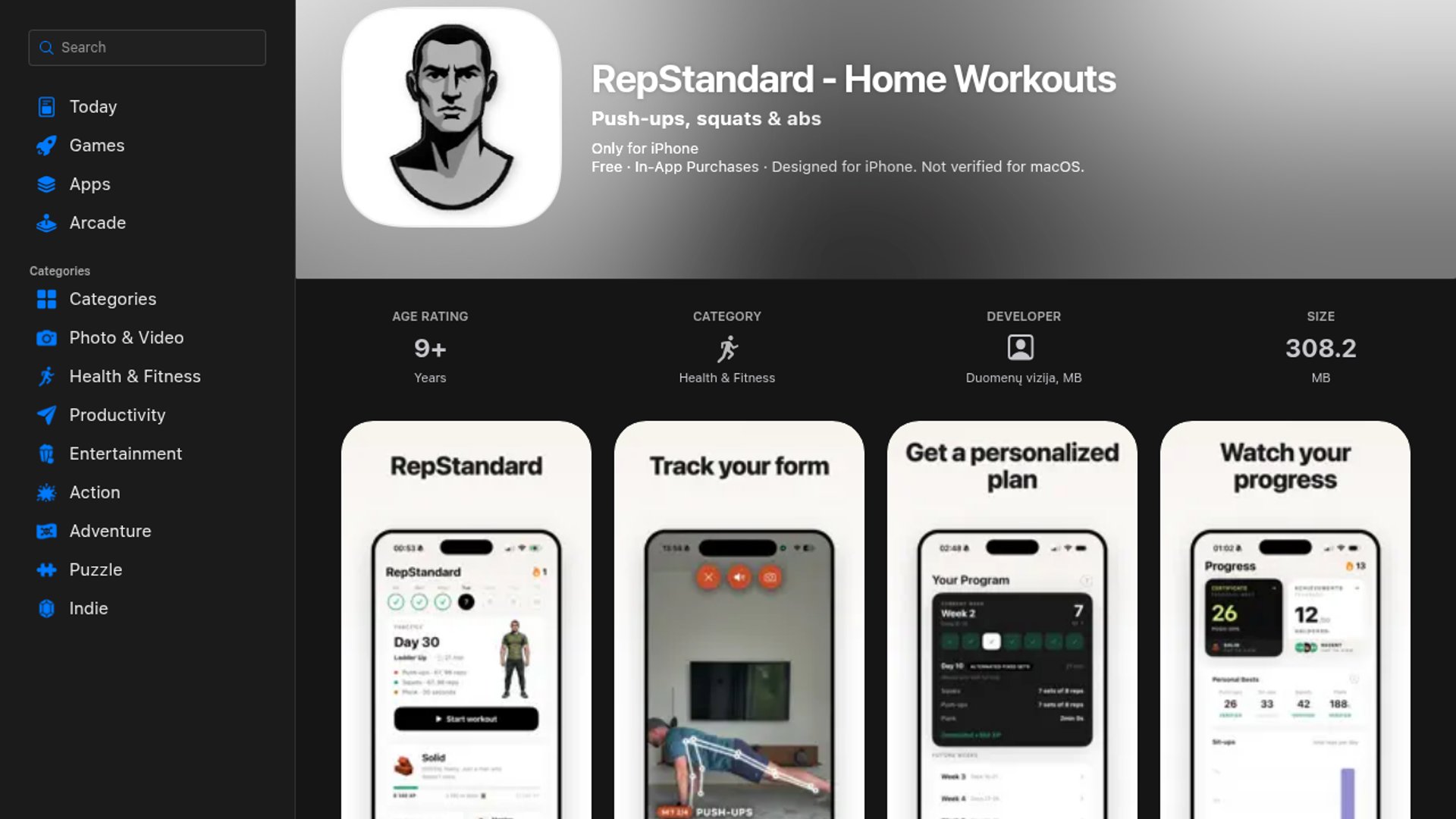 RepStandard tracks workout reps via local AI