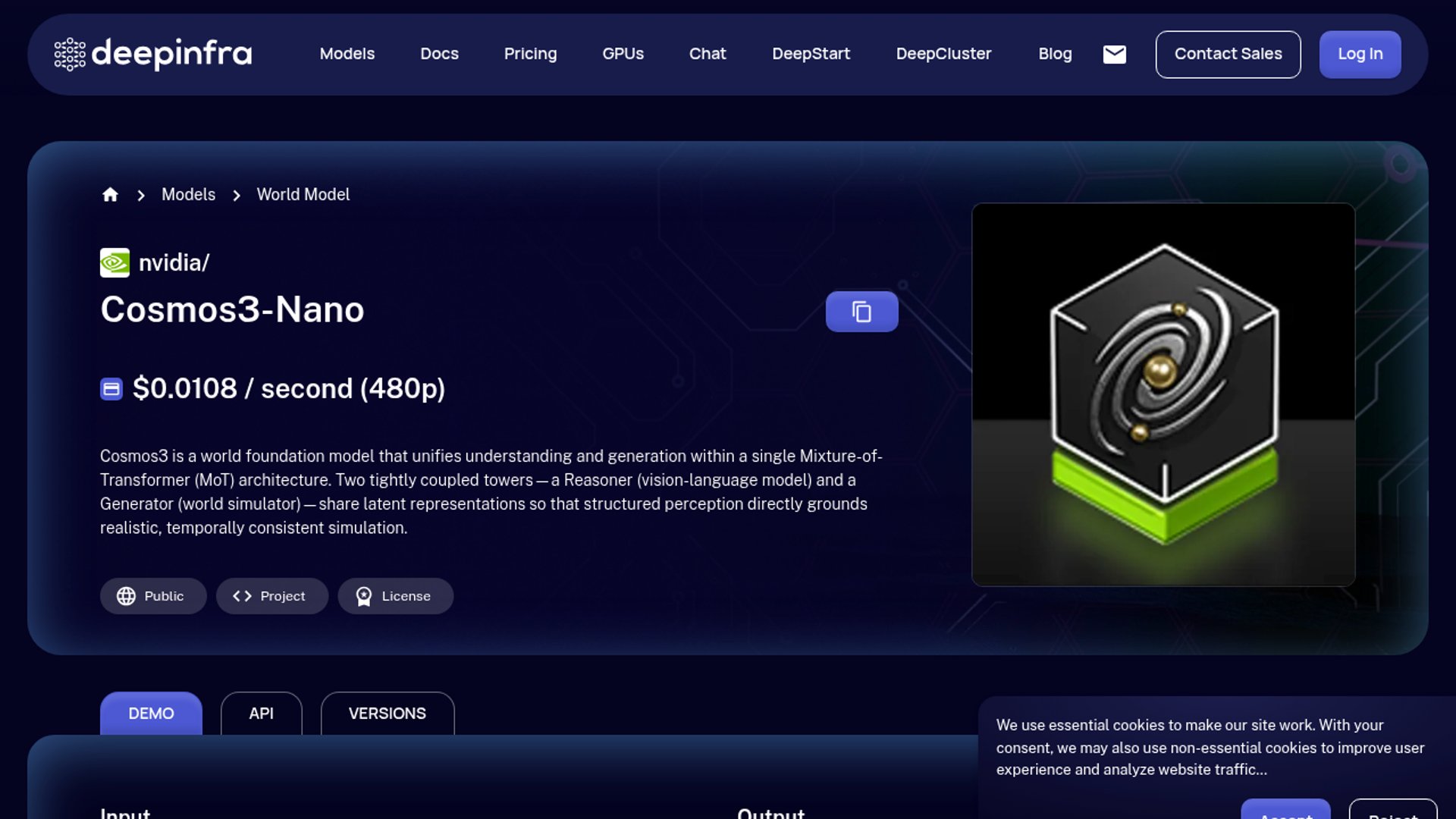 NVIDIA Cosmos 3 hits DeepInfra serverless