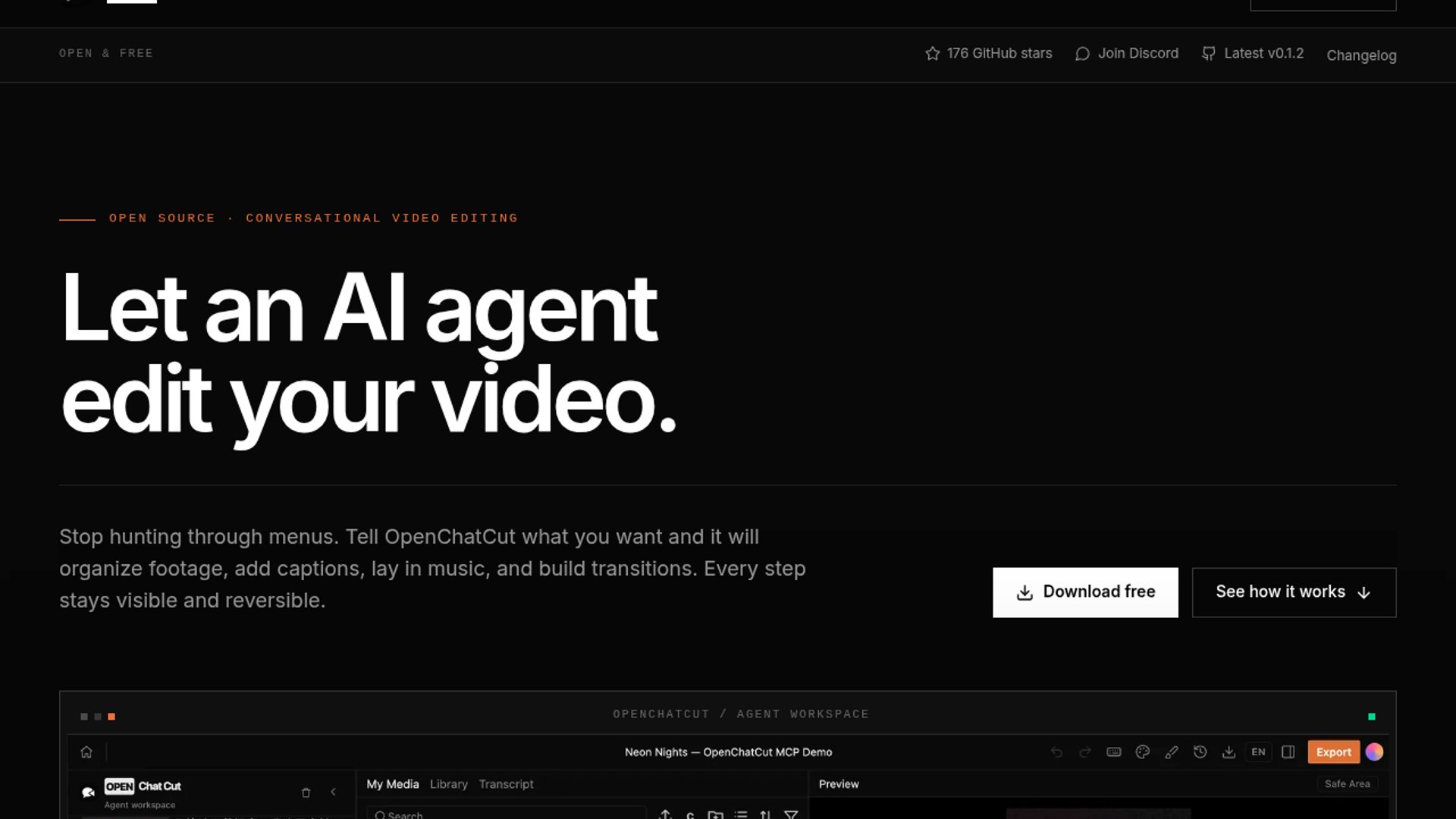 OpenChatCut drops open-source AI video editor