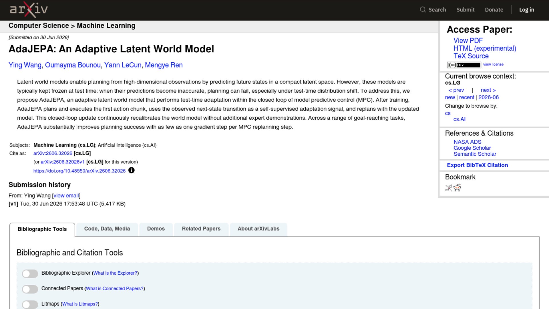 AdaJEPA enables adaptive latent world models