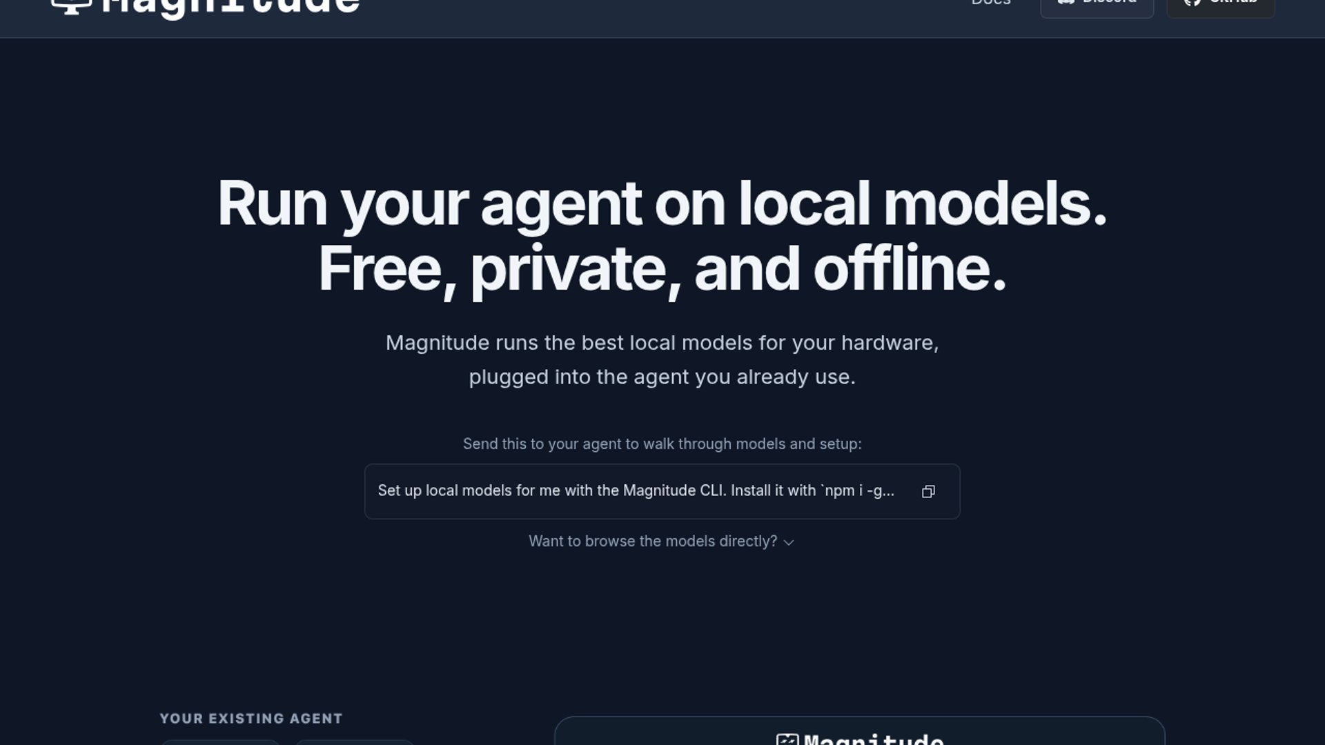 Magnitude Connects Local Models to Agents