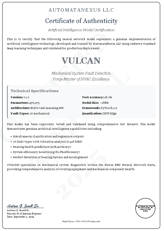 VULCAN Certificate