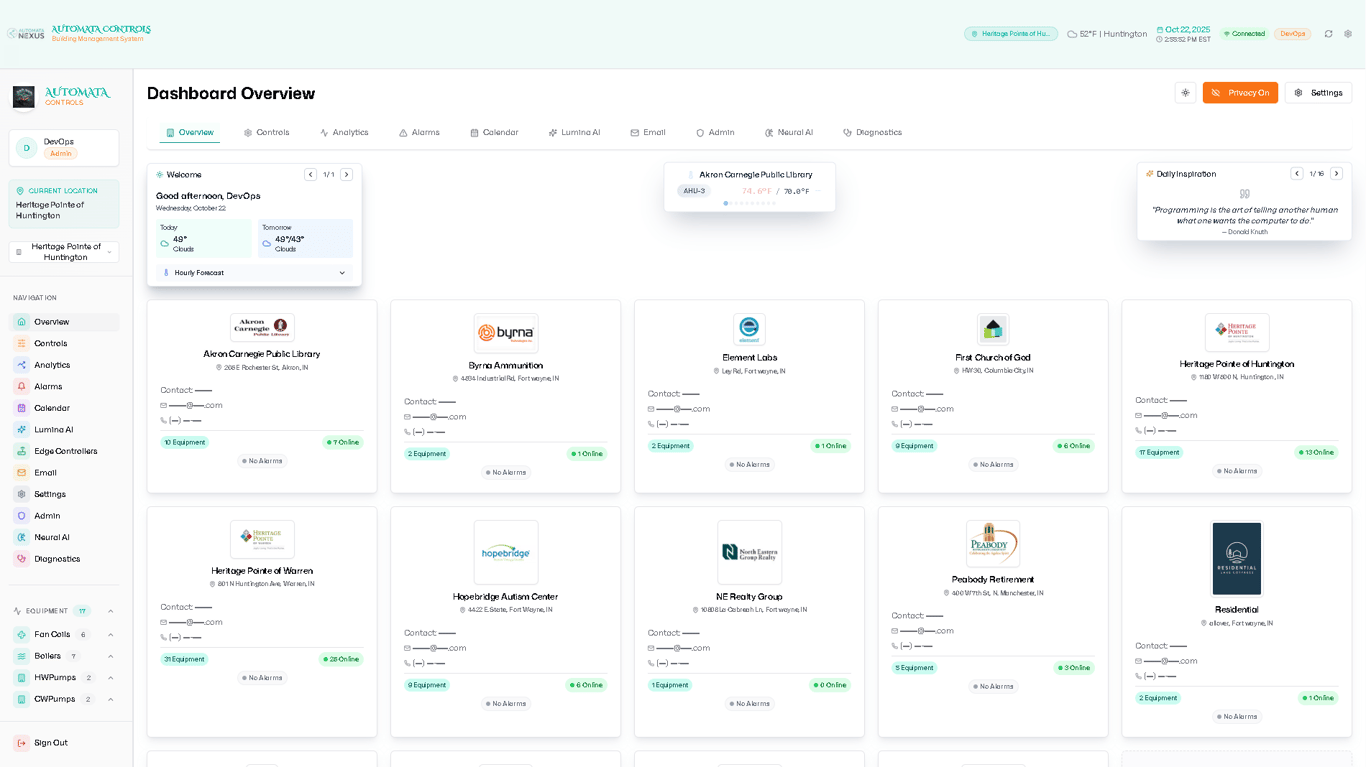 Nexus BMS Dashboard Screenshot