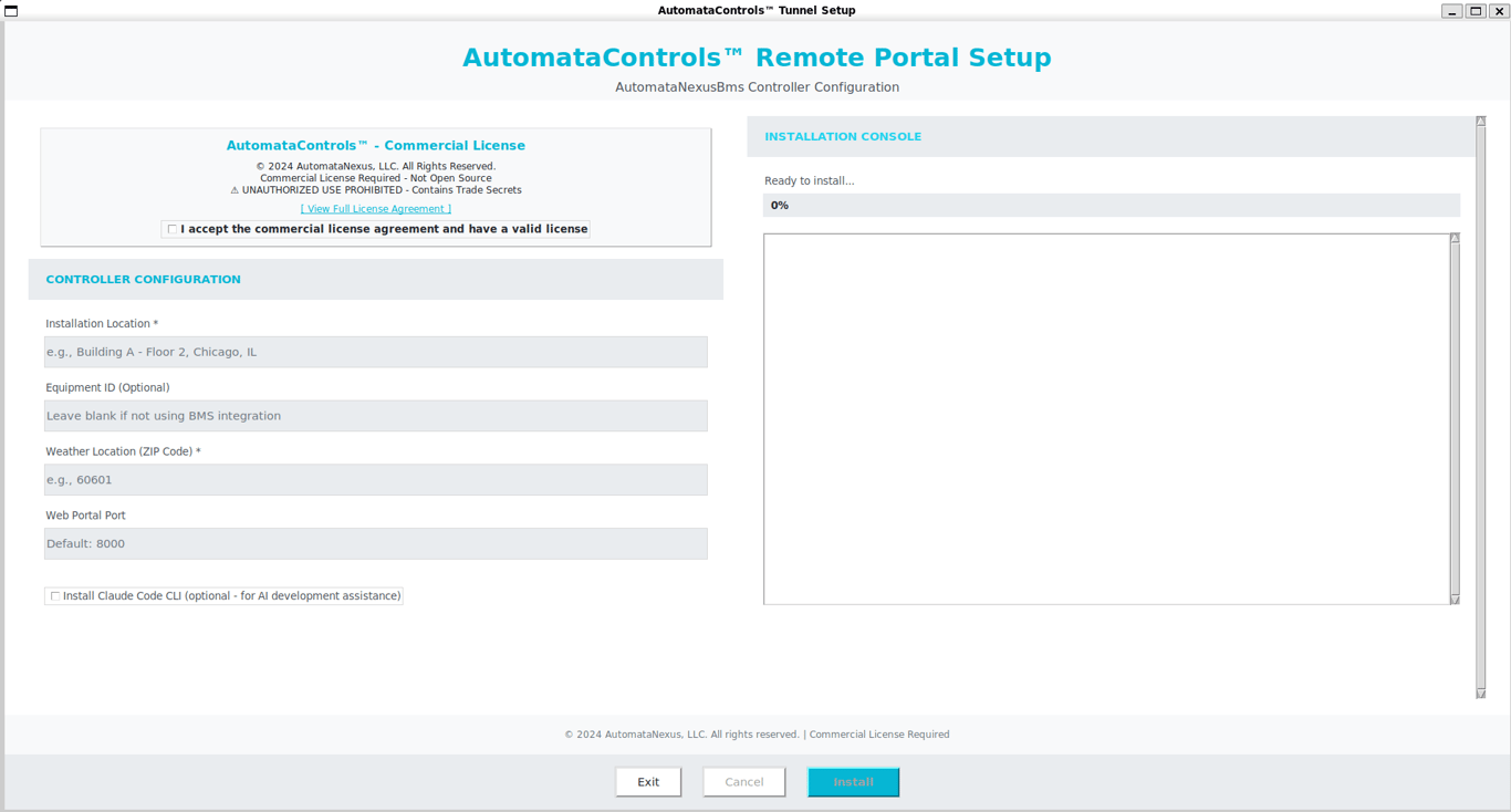 SetupNexus.py GUI Screenshot - Python installer interface