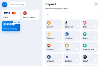 1win deposit methods Crypto
