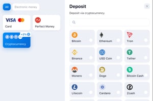 1win deposit methods Crypto
