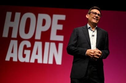 Andy Burnham delivers a speech on the third day of the annual Labour Party conference in Liverpool,