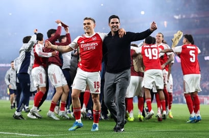 Arsenal celebrate uefa arteta