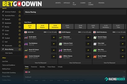 BetGoodwin Racing Page Racing Insider