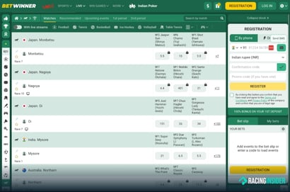 BetWinner Homepage Racing Insider