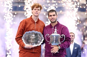 Carlos Alcaraz Jannik Sinner trophy