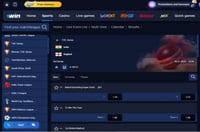 Sportiennustuste näide 1win platvormil