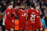 Liverpool uefa celebrate salah