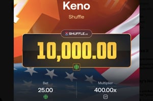 Keno Delivers First 10,000 SC Win at Shuffle.us