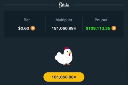 108K Stake Chicken Win