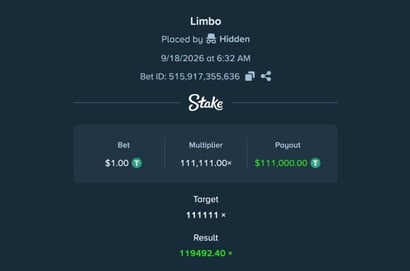 111K Stake Limbo Win