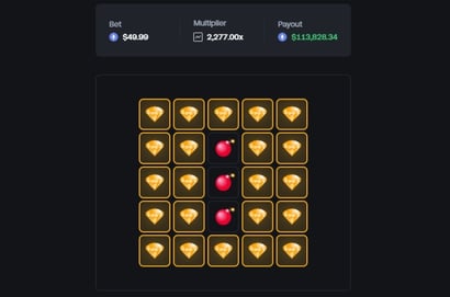 113K Shuffle Mines Jackpot