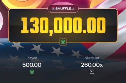 130K Shuffle Cash Plinko Win