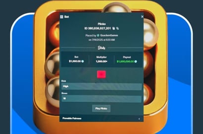 1M Stake Plinko Payout