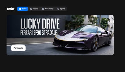 1win Lucky Drive Ferrari SF90 Stradale