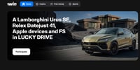 1win Lucky Drive Lamborghini Urus SE
