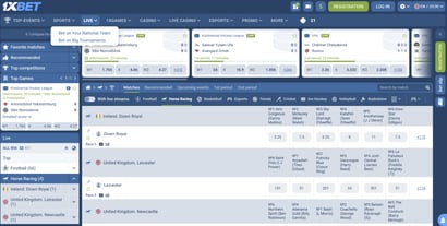 1xBet Live In Play Betting