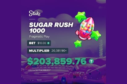203K Stake Sugar Rush Big Win