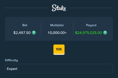25M Stake Plinko Win