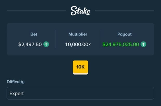 Stake Plinko 25M Win