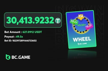 30K Tether Wheel Big Win At BCGame