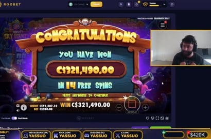 321K Roobet Free Spins Win