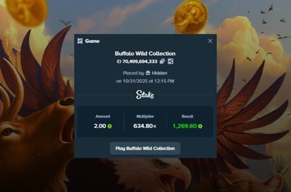 634x Buffalo Wild Collection Win at StakeUSA