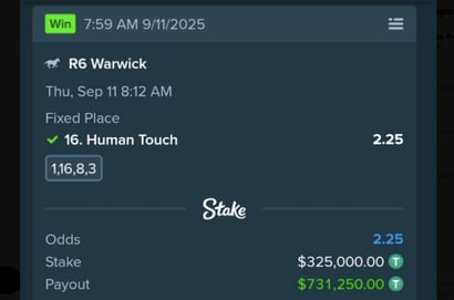 $730K Horse Racing Big Win