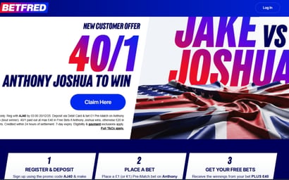 Anthony Joshua vs Jake Paul Betfred