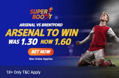 Arsenal vs Brentford odds boost