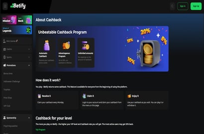 Betify Cashback Rewards