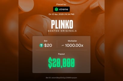 Big Win Plinko at Goated