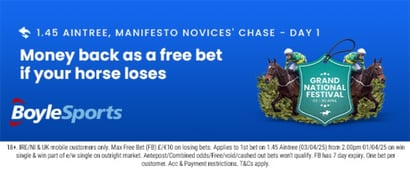 BoyleSports Money Back Offer Manifesto Novices' Chase