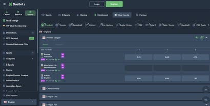 Duelbits Live In-Play Betting