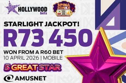 Hollywoodbets 73K Starlight Jackpot