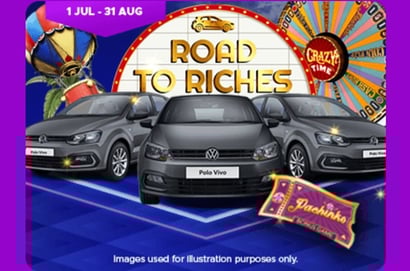 Road to Riches: Win 1 of 3 Volkswagen Polo Vivos with Jackpot City