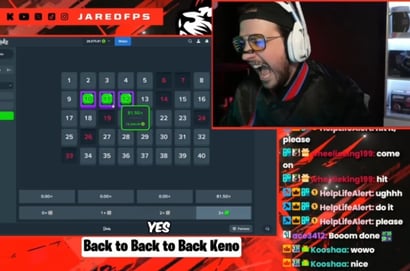 JaredFPS Back to Back Stake Keno