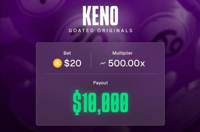 Keno Big Win at Goated.com