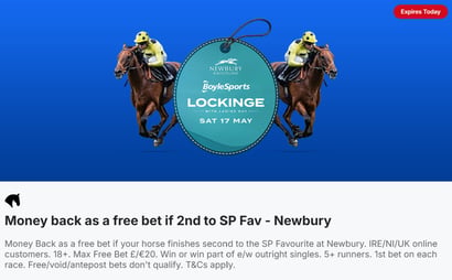 Money Back Special on Lockinge Stakes Day with BoyleSports