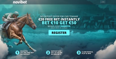 Novibet no deposit Cheltenham free bet