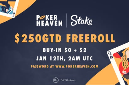 Stake Poker Freebuy - $250 GTD up for grabs in the PokerHeaven Freebuy