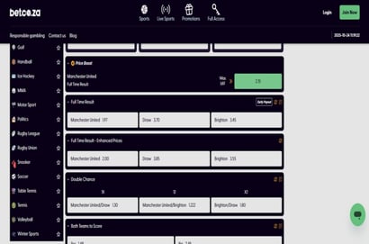 Premier League Boost - Get 2.15 Odds on Man United to Beat Brighton