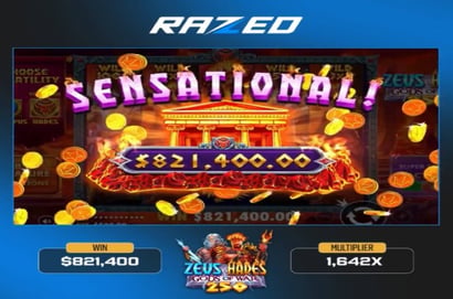 Zeus vs Hades Delivers $821K Win on $500 Spin at Razed